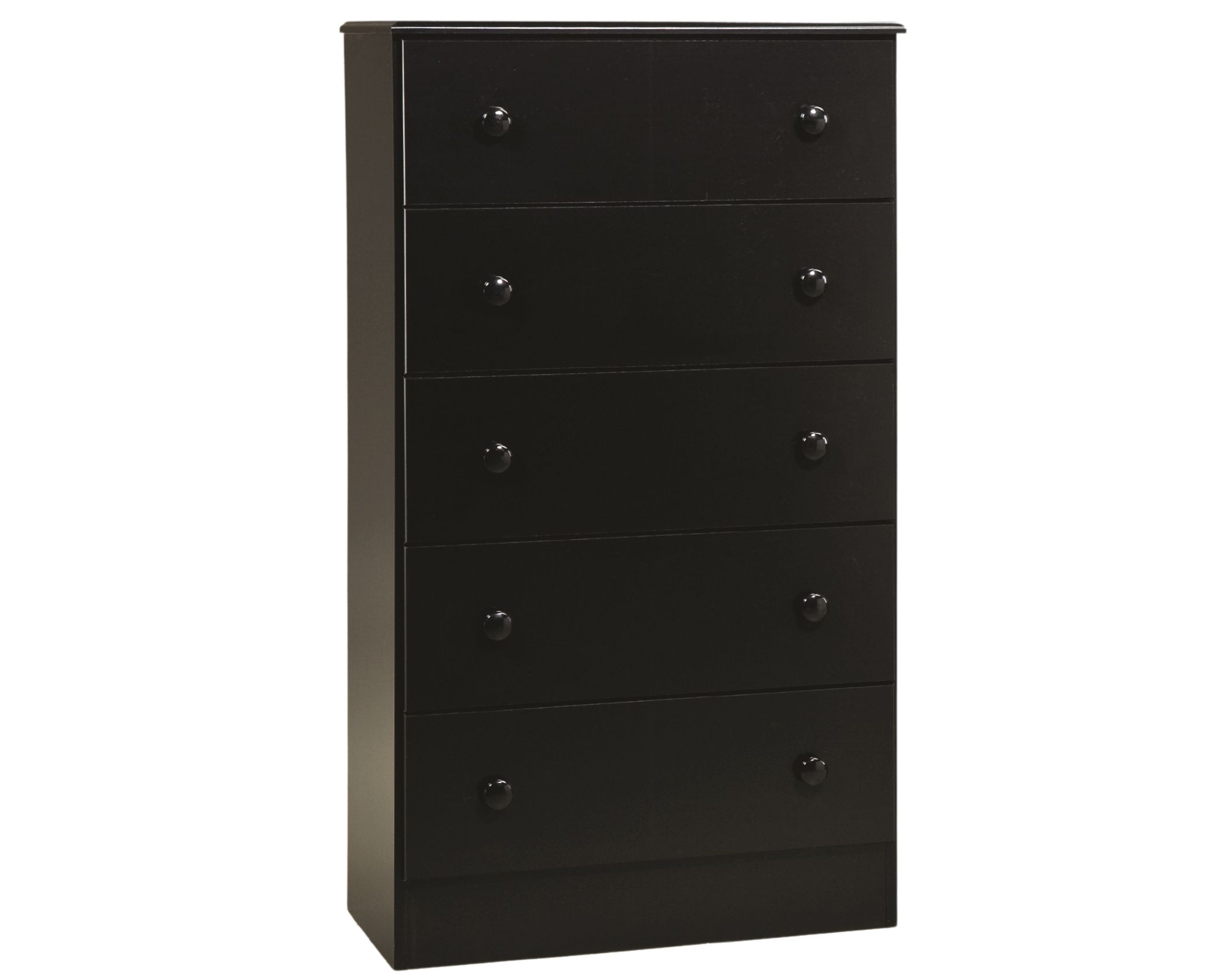 (image for) 195 5 Drawer Black Chest - Click Image to Close