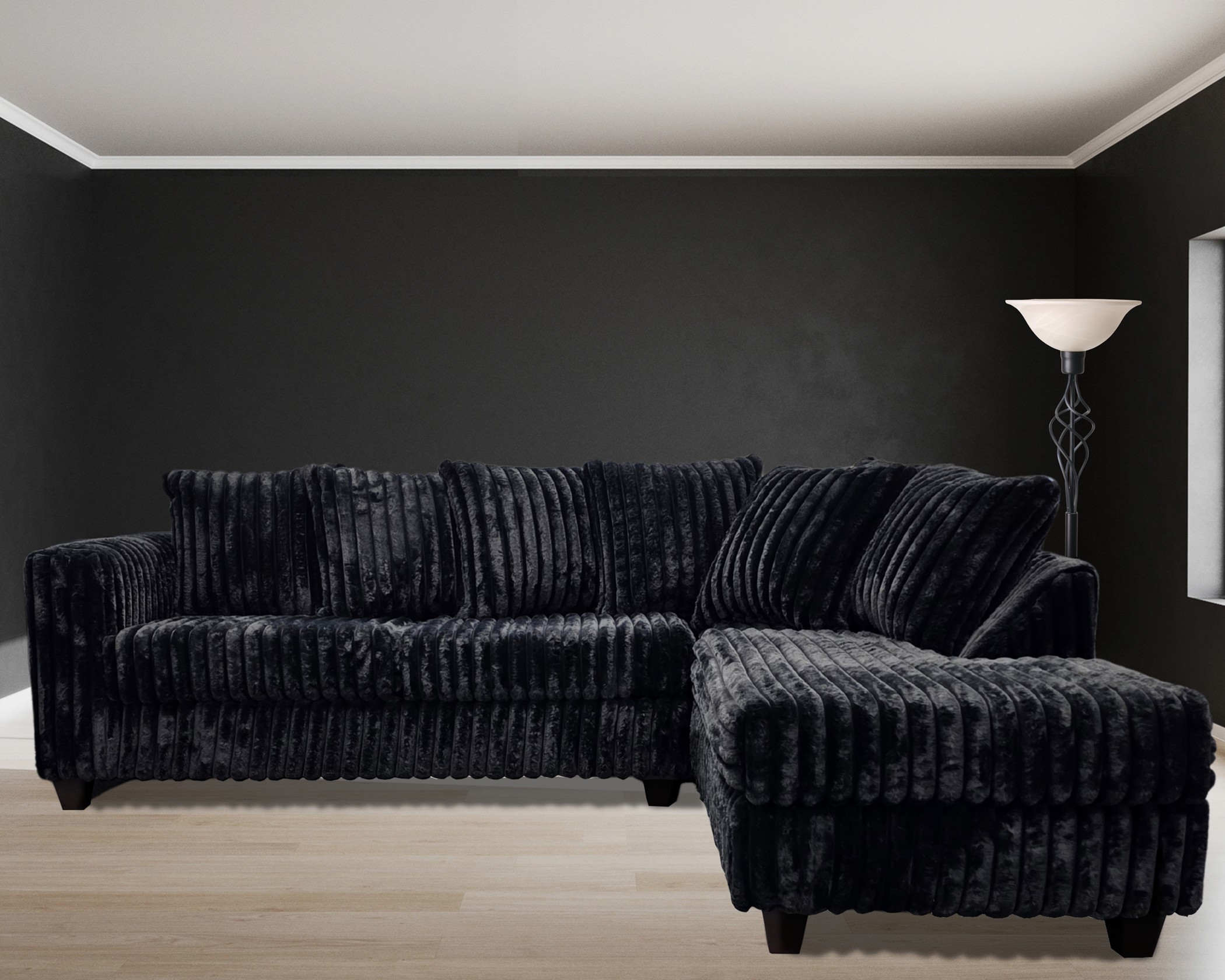 (image for) 300 Hugo Corduroy Sectional Black