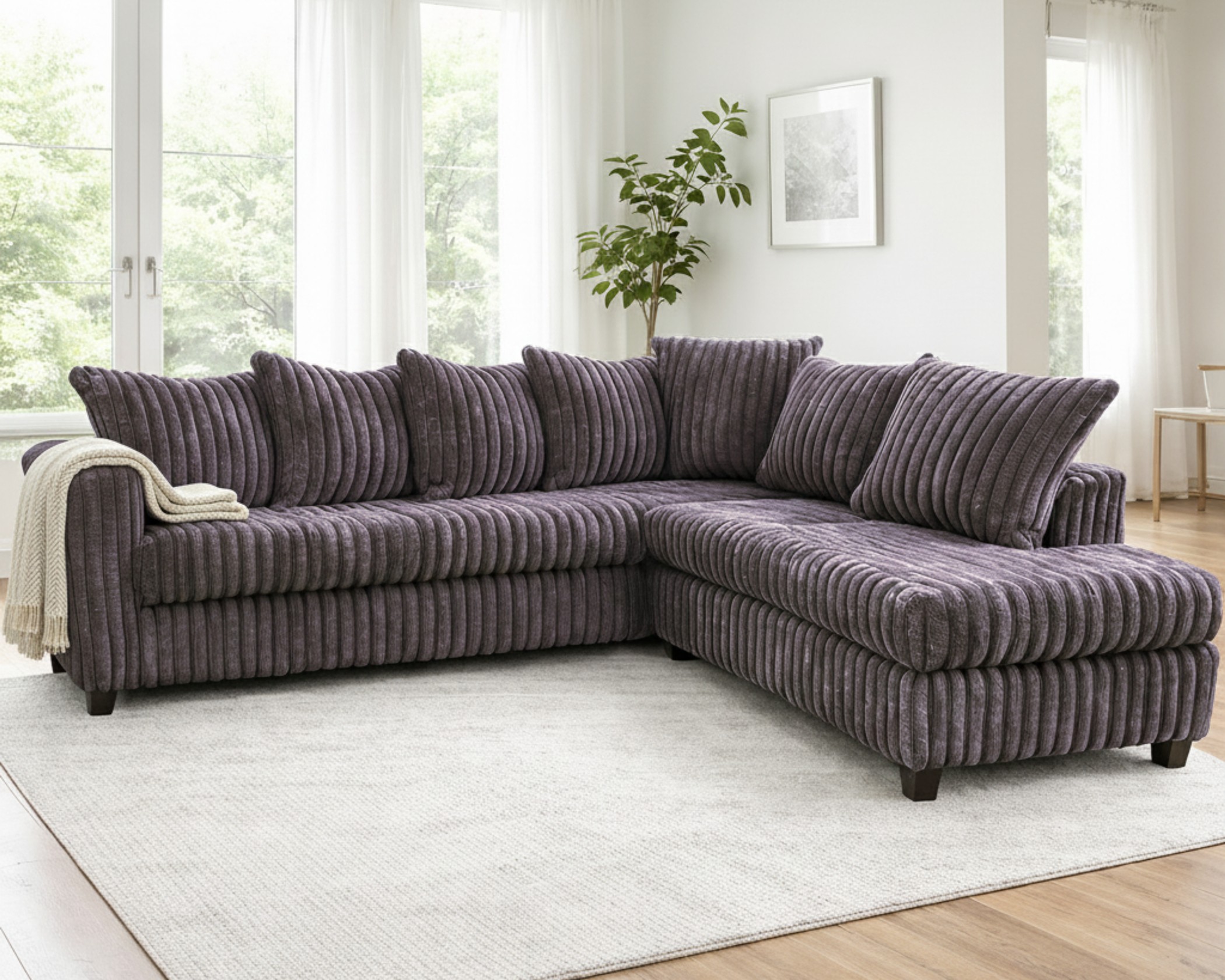 (image for) 300 Hugo Corduroy Sectional Grey