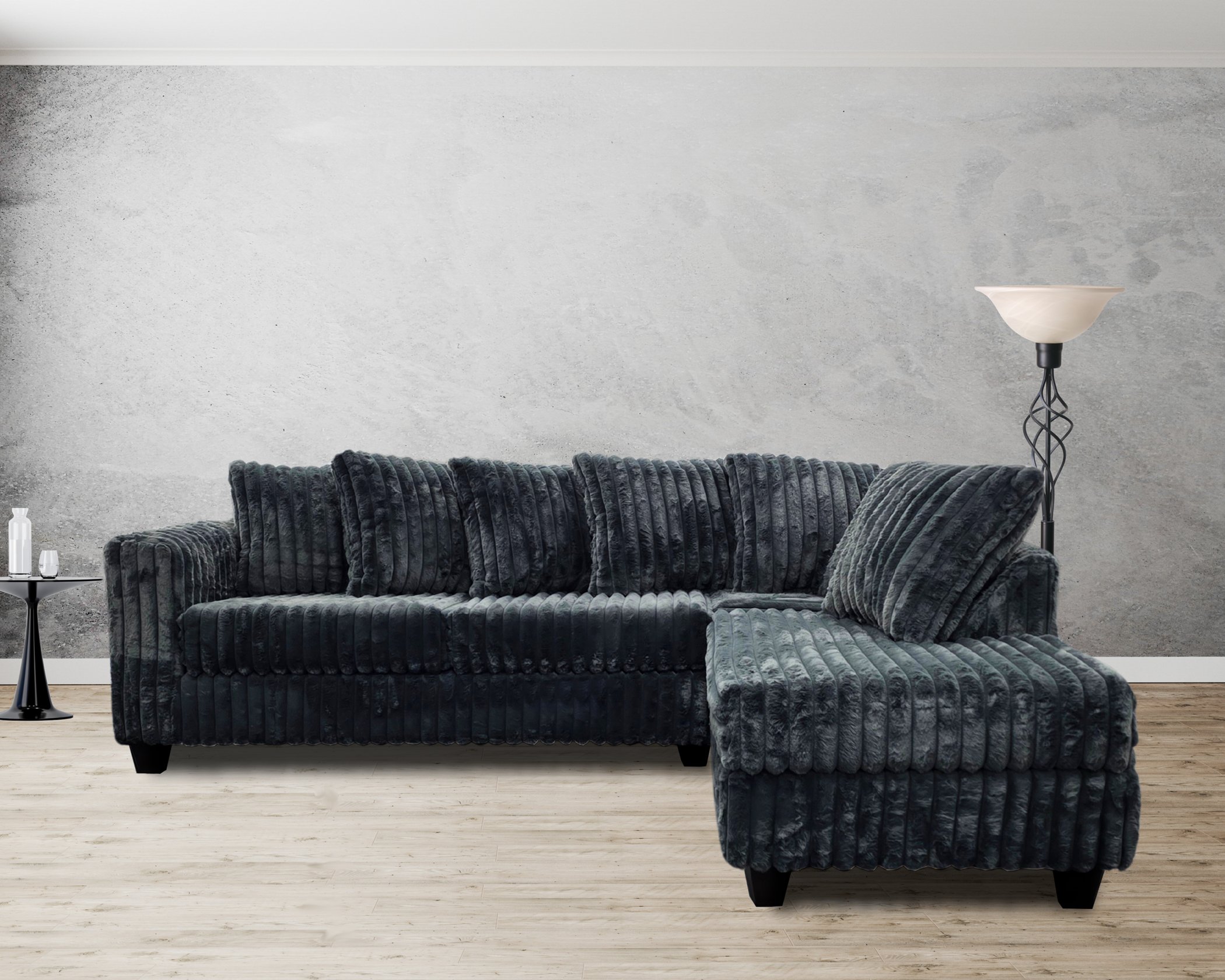 (image for) 300 Hugo Corduroy Sectional Grey