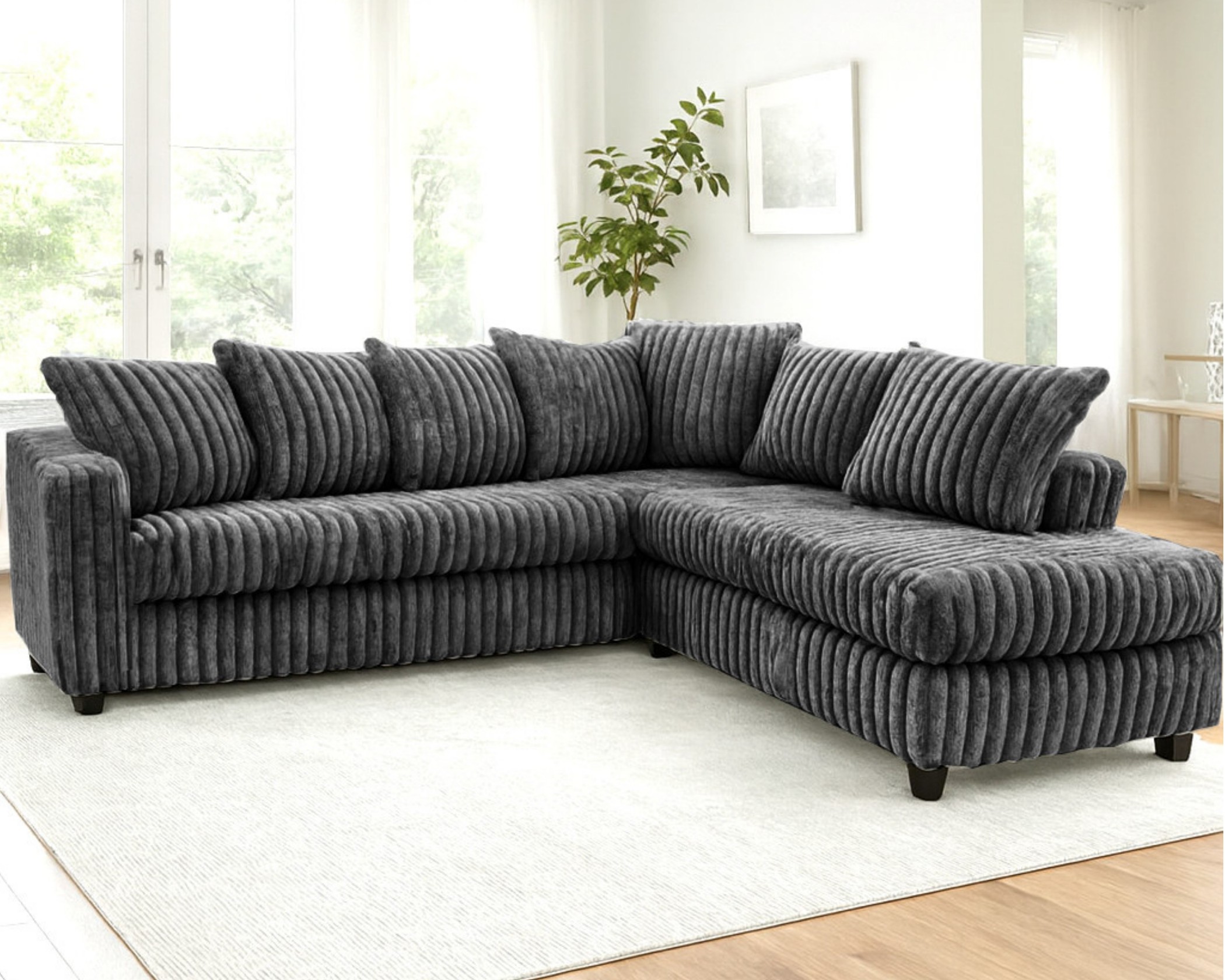 (image for) 300 Hugo Corduroy Sectional Grey