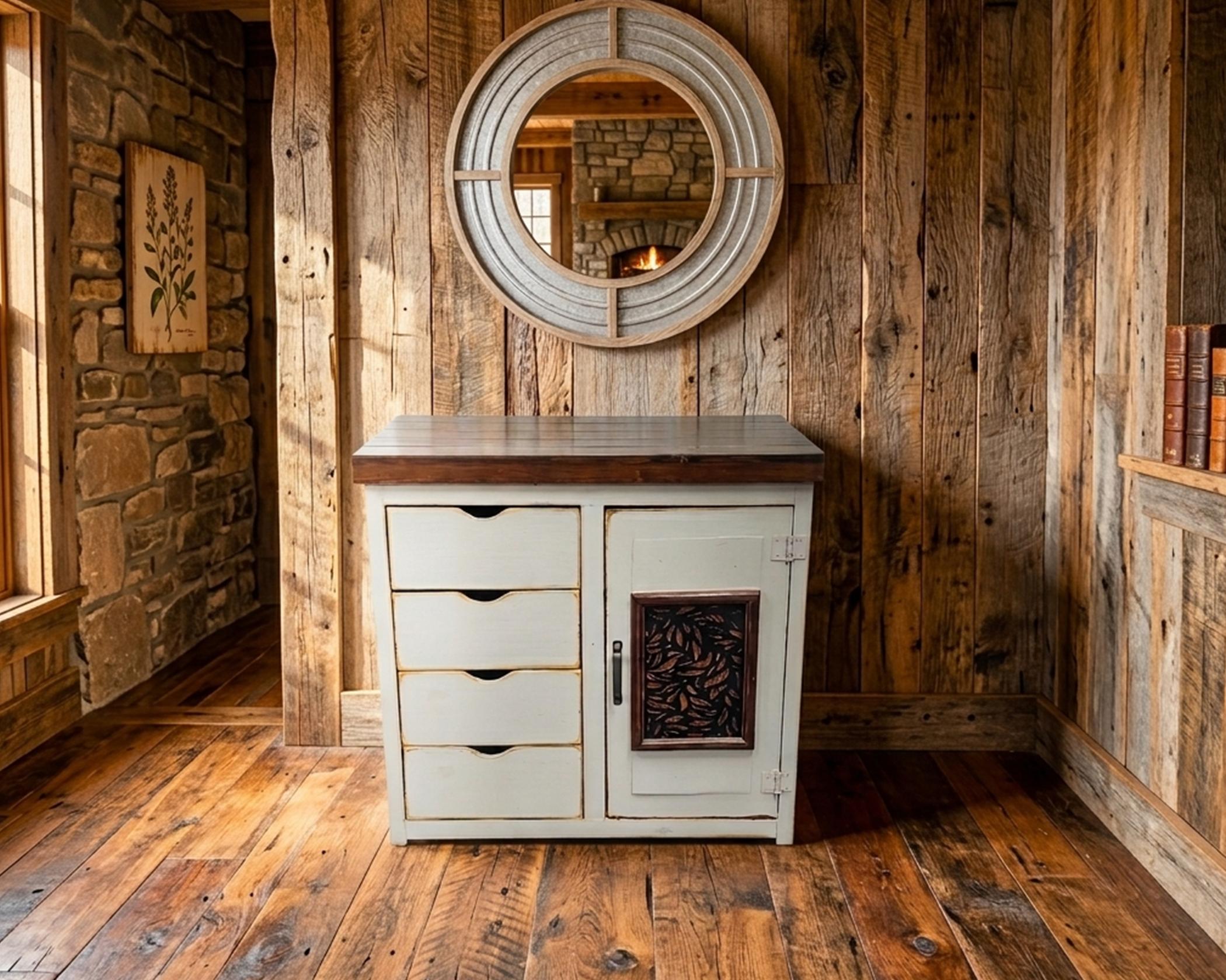 (image for) 4 Drawer Console - Grey (1 in Stock)
