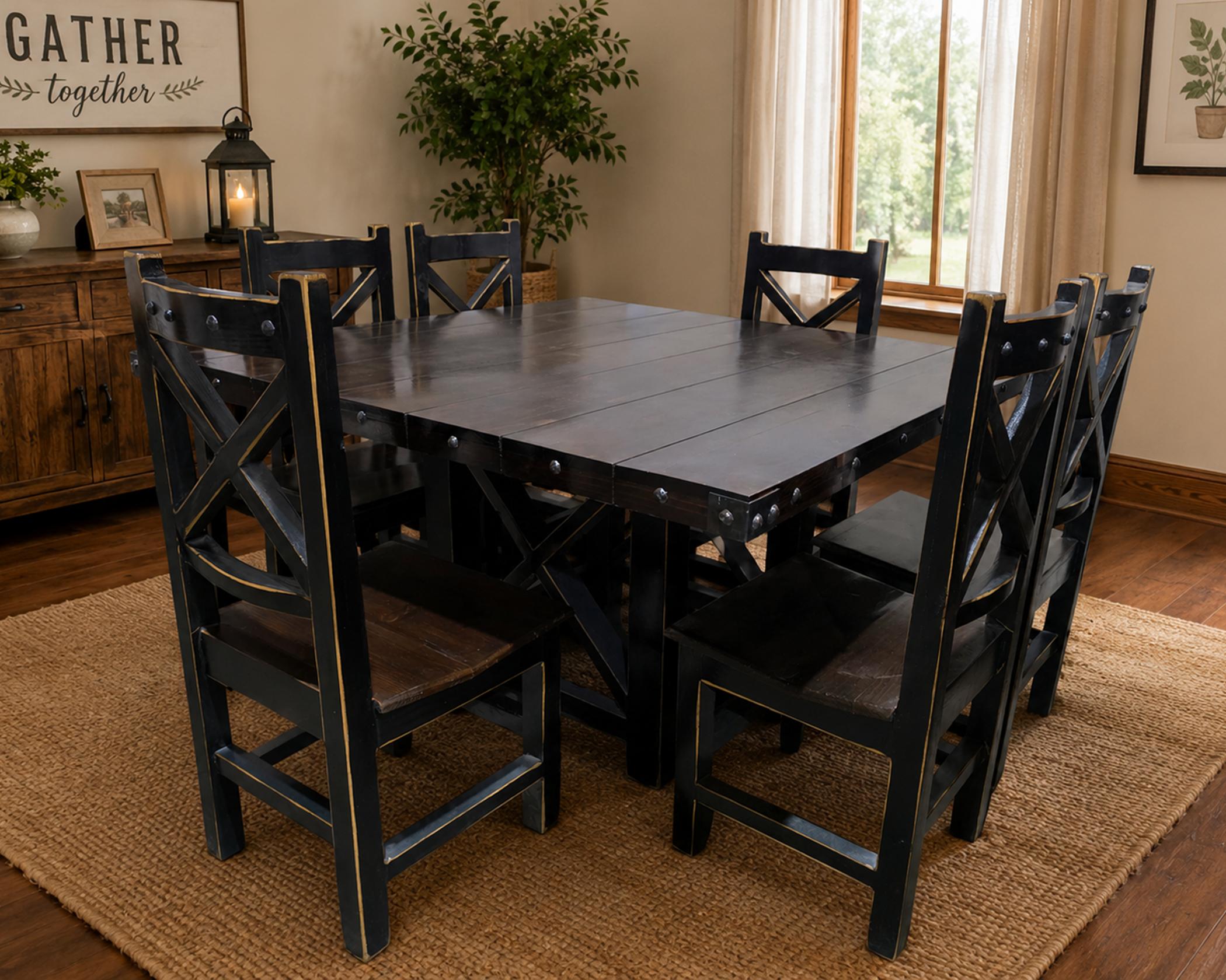 (image for) Alonso Walnut Black 7 Pc. (1 in Stock)